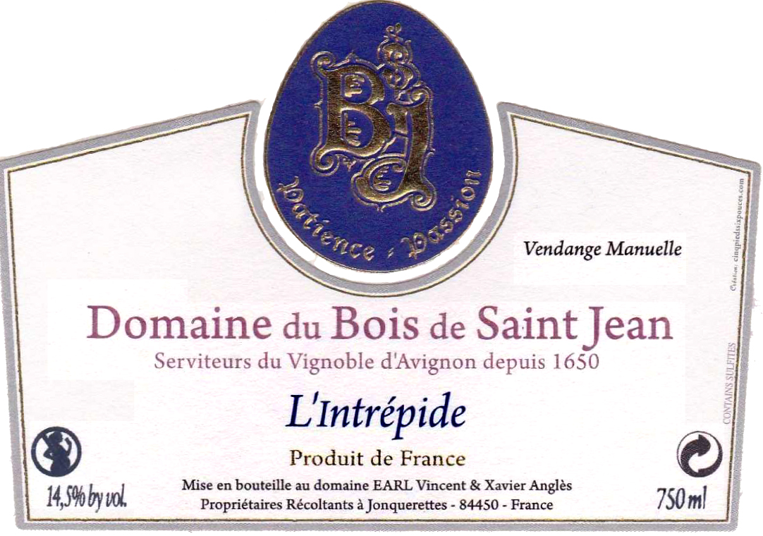 Domaine du Bois de Saint Jean " Intrepide" Cotes du Rhone 2022